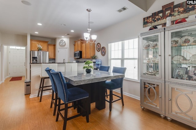157 Autumn Stroll Ct, Lexington, SC 29072 - dining space featuring light wood-style floors, recessed lighting, and a chandelier