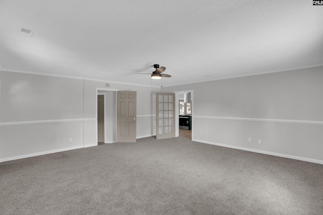 898 Perry Blvd, Sumter, SC 29154 - unfurnished room with crown molding, ceiling fan, and carpet flooring