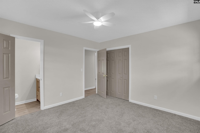 898 Perry Blvd, Sumter, SC 29154 - unfurnished bedroom featuring carpet flooring, a closet, ensuite bathroom, and ceiling fan