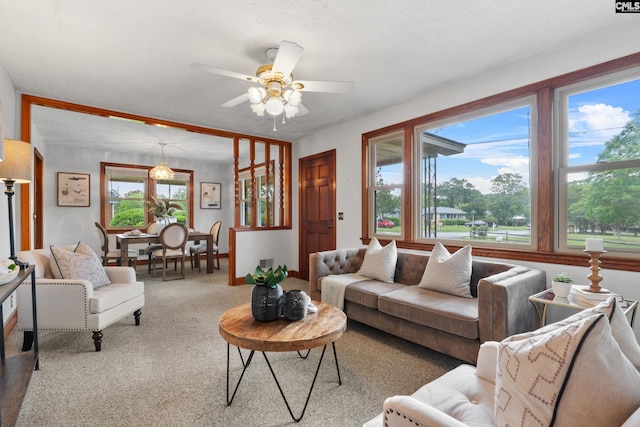 623 Hook Ave, West Columbia, SC 29169 - living area featuring carpet flooring and ceiling fan
