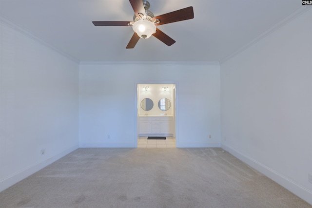 400 Mallet Hill Rd Unit B1, Columbia, SC 29223 - spare room with ornamental molding, carpet, and ceiling fan