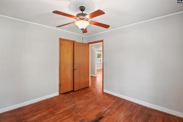 811 Rosedale Rd, West Columbia, SC 29170 - empty room with wood finished floors, crown molding, and a ceiling fan
