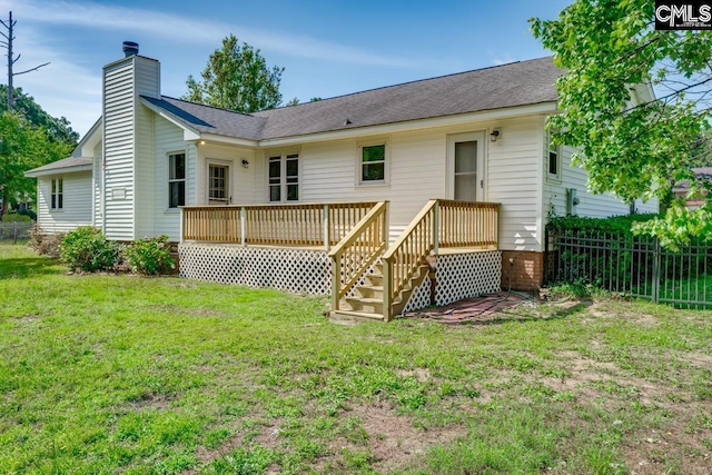 800 Valhalla Dr, Columbia, SC 29229 - back of house with a chimney and a deck