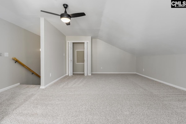 800 Valhalla Dr, Columbia, SC 29229 - bonus room featuring ceiling fan, vaulted ceiling, and carpet floors