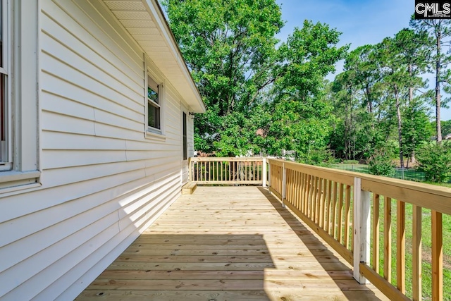 800 Valhalla Dr, Columbia, SC 29229 - wooden deck featuring view of wooded area