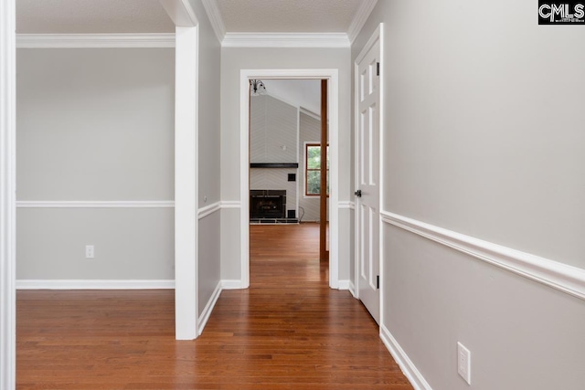 800 Valhalla Dr, Columbia, SC 29229 - hallway with wood finished floors and crown molding