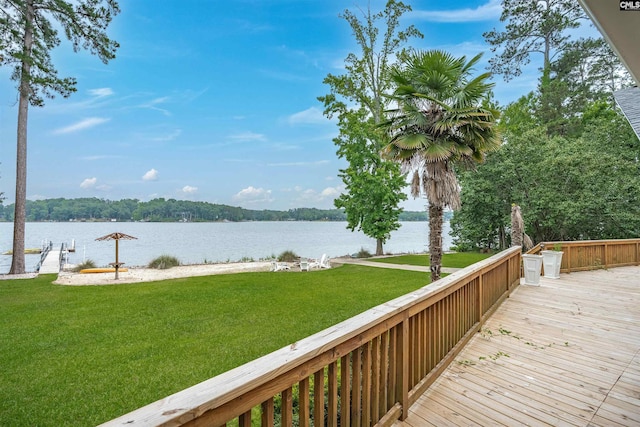 116 Laurel Rock Pt, Leesville, SC 29070 - deck with a lawn and a water view