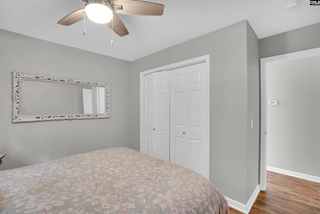 116 Laurel Rock Pt, Leesville, SC 29070 - bedroom with wood finished floors, a closet, and ceiling fan