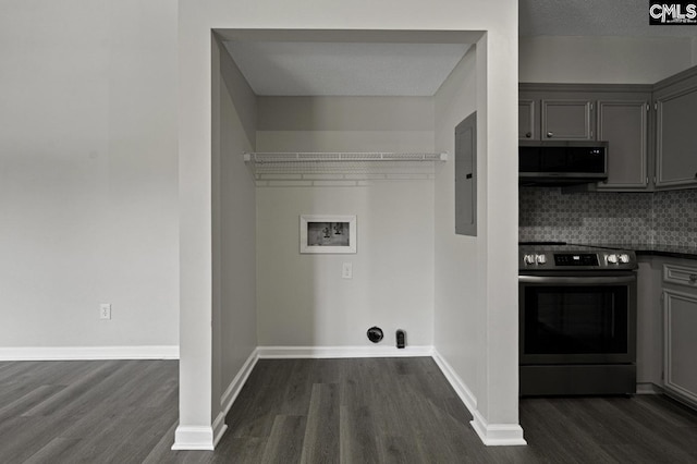118 Tee Ct, Columbia, SC 29212 - laundry room with dark wood-style floors, electric panel, and washer hookup
