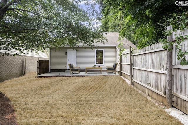 118 Tee Ct, Columbia, SC 29212 - rear view of property with an outdoor living space, a fenced backyard, and a patio