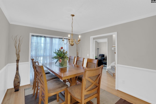 316 Founders Ridge Rd, Columbia, SC 29229 - dining room with a chandelier, light wood finished floors, and crown molding