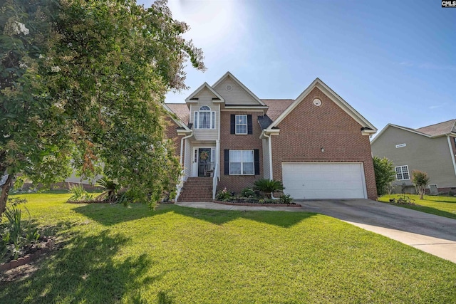 316 Founders Ridge Rd, Columbia, SC 29229 - traditional-style house with brick siding, concrete driveway, and a front lawn