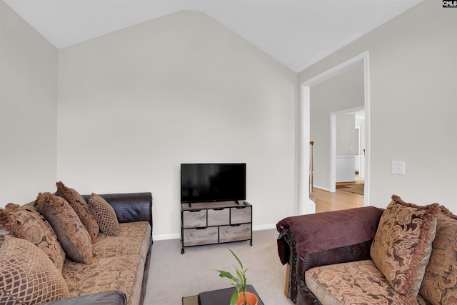 316 Founders Ridge Rd, Columbia, SC 29229 - carpeted living room featuring lofted ceiling and baseboards