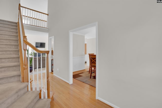 316 Founders Ridge Rd, Columbia, SC 29229 - stairway featuring hardwood / wood-style floors and baseboards