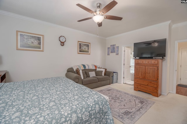 532 Ariel Cir, Lexington, SC 29072 - bedroom with crown molding, light colored carpet, and a ceiling fan