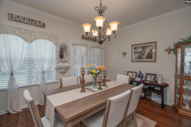 532 Ariel Cir, Lexington, SC 29072 - dining space featuring a chandelier, wood finished floors, and crown molding