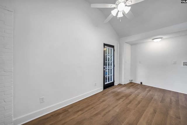 1005 D Ave, West Columbia, SC 29169 - spare room with lofted ceiling, wood finished floors, and ceiling fan