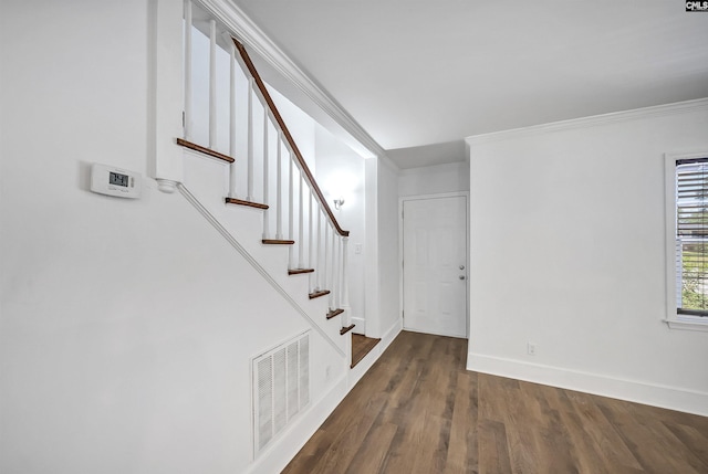 1005 D Ave, West Columbia, SC 29169 - stairs with ornamental molding and wood finished floors
