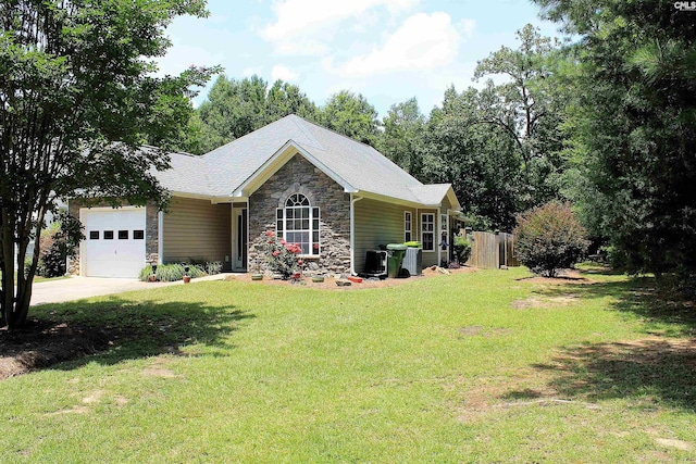 499 Woodhouse Loop, Irmo, SC 29063 - single story home with stone siding, an attached garage, concrete driveway, and roof with shingles