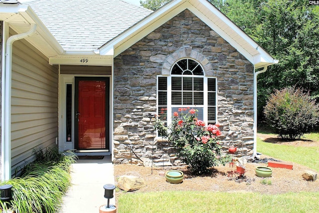 499 Woodhouse Loop, Irmo, SC 29063 - entrance to property featuring stone siding and a shingled roof