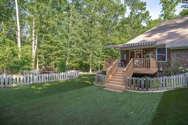 1176 Whippoorwill Rd, Prosperity, SC 29127 - fenced yard with stairs and a deck