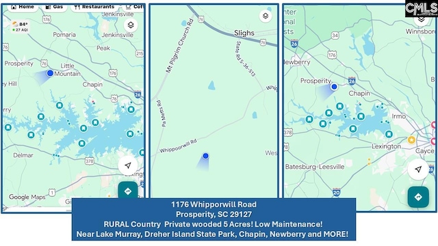 1176 Whippoorwill Rd, Prosperity, SC 29127 - map / location of property area