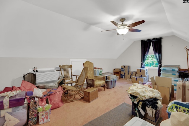 1176 Whippoorwill Rd, Prosperity, SC 29127 - additional living space featuring carpet, lofted ceiling, and a ceiling fan