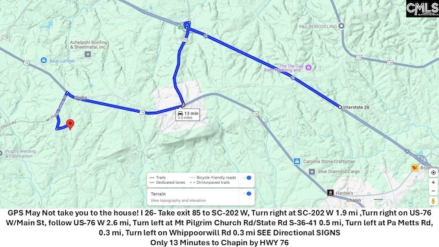 1176 Whippoorwill Rd, Prosperity, SC 29127 - map / location