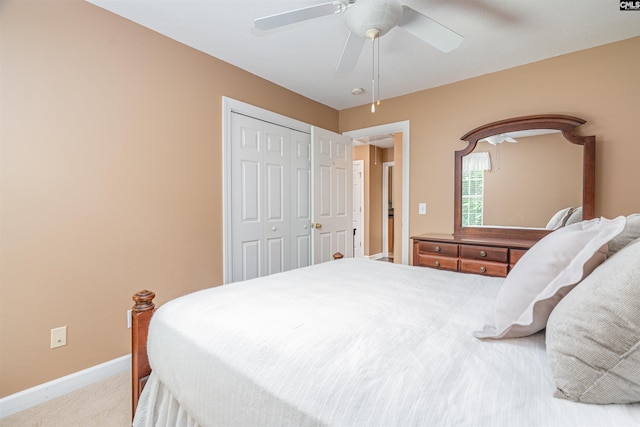 5 Blue Mountain Ct, Irmo, SC 29063 - bedroom with carpet floors, a closet, and ceiling fan