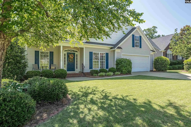 5 Blue Mountain Ct, Irmo, SC 29063 - traditional-style home featuring driveway, covered porch, a front yard, and a garage