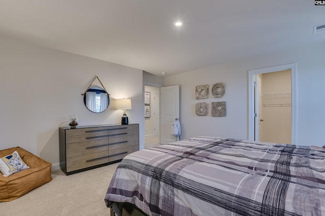 821 Oak Valley Dr, Blythewood, SC 29016 - bedroom featuring light carpet, recessed lighting, and a walk in closet