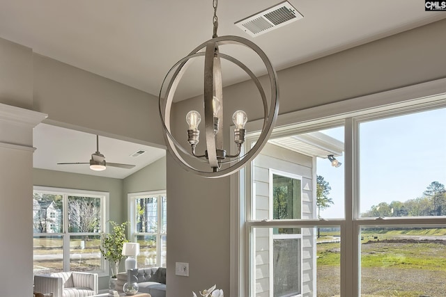 793 Oak Valley Dr, Blythewood, SC 29016 - detailed view of a chandelier and ceiling fan