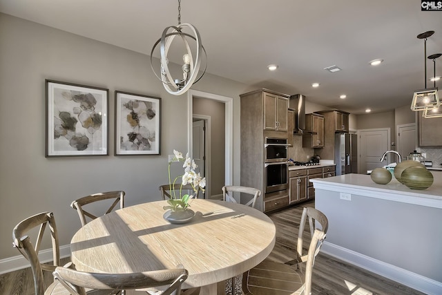 793 Oak Valley Dr, Blythewood, SC 29016 - dining room featuring dark wood-style floors and recessed lighting