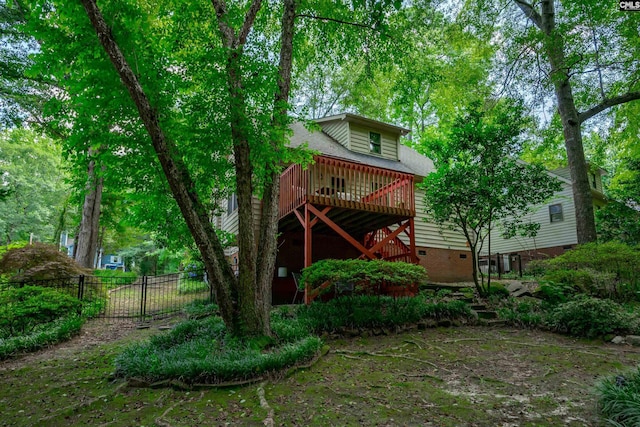 111 Double Branch Ct, West Columbia, SC 29169 - rear view of house featuring a deck, stairs, crawl space, and roof with shingles