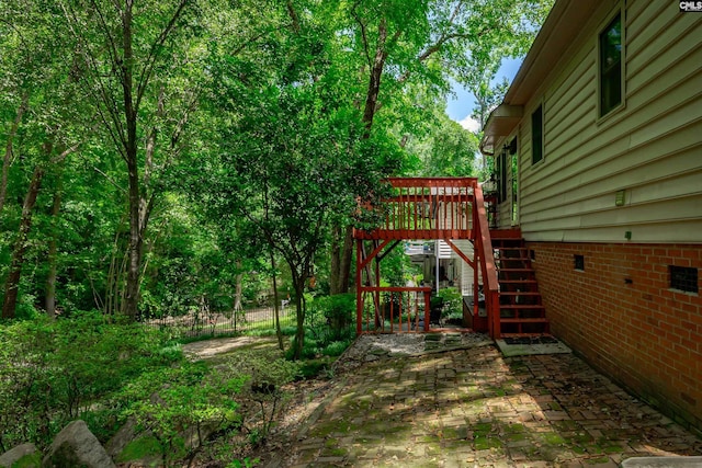 111 Double Branch Ct, West Columbia, SC 29169 - view of yard featuring a patio, stairway, and a deck