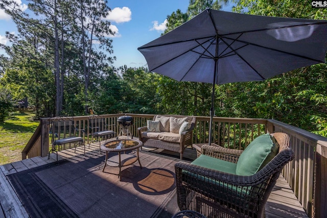 113 Chalfont Ln, Columbia, SC 29229 - wooden deck with outdoor lounge area