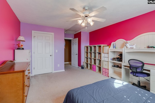 340 Heritage Forest Dr, Blythewood, SC 29045 - bedroom with carpet floors, an office area, and a ceiling fan
