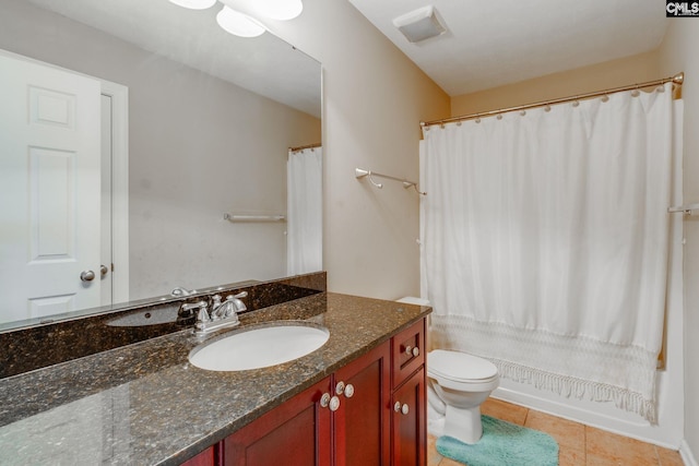 340 Heritage Forest Dr, Blythewood, SC 29045 - bathroom with vanity, tile patterned flooring, and a shower with shower curtain