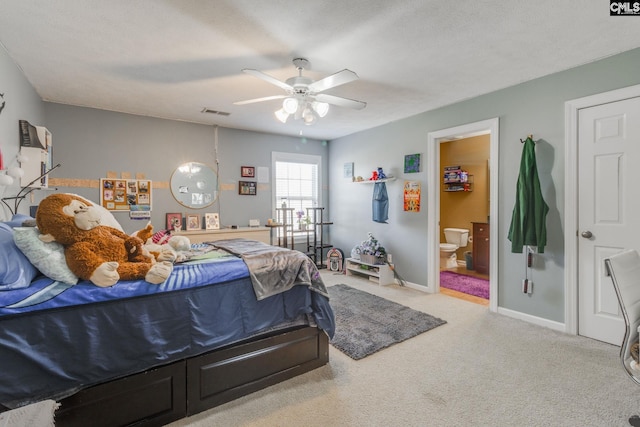 340 Heritage Forest Dr, Blythewood, SC 29045 - carpeted bedroom featuring ensuite bathroom and a ceiling fan
