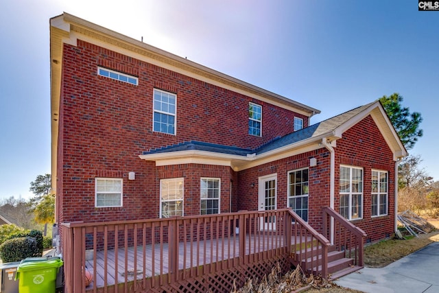 340 Heritage Forest Dr, Blythewood, SC 29045 - rear view of property featuring brick siding and a wooden deck