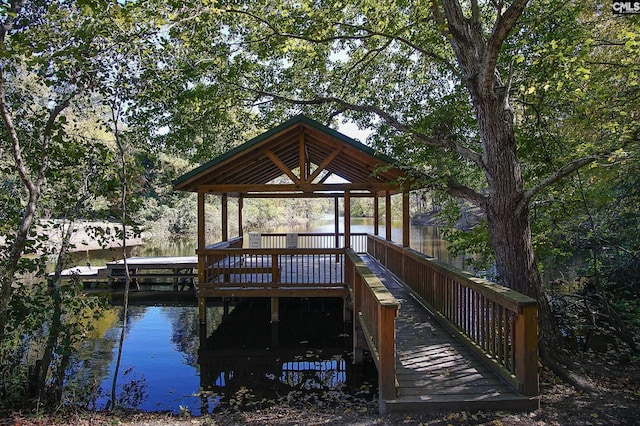 340 Heritage Forest Dr, Blythewood, SC 29045 - dock featuring a gazebo and a water view