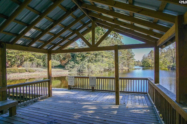 340 Heritage Forest Dr, Blythewood, SC 29045 - deck with a water view and view of scattered trees