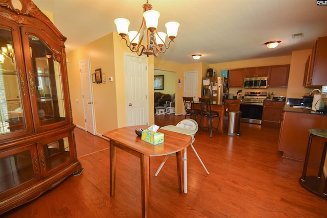 458 Laurel Mist Ln, West Columbia, SC 29170 - dining room featuring a chandelier and dark wood-type flooring