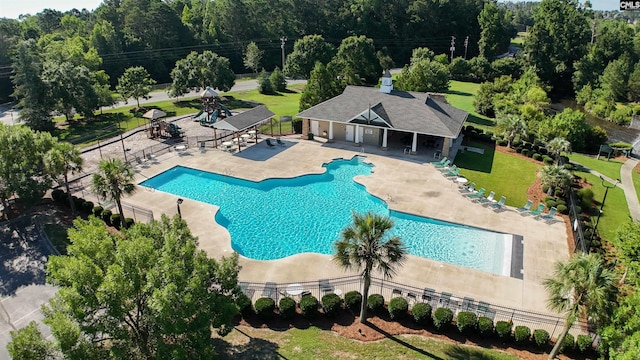 458 Laurel Mist Ln, West Columbia, SC 29170 - community pool with a patio