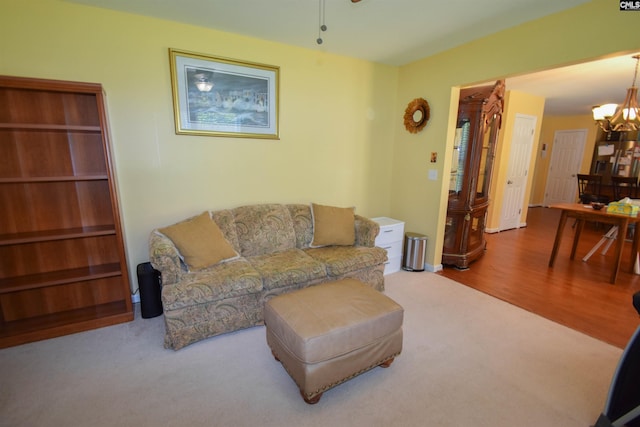 458 Laurel Mist Ln, West Columbia, SC 29170 - carpeted living area with a chandelier