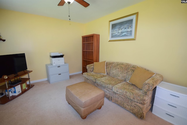 458 Laurel Mist Ln, West Columbia, SC 29170 - carpeted living room with ceiling fan