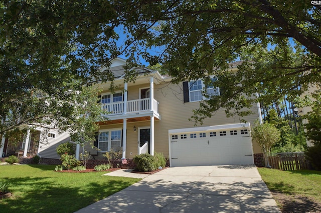 458 Laurel Mist Ln, West Columbia, SC 29170 - view of front of home featuring an attached garage, driveway, and a balcony