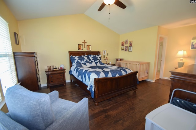 458 Laurel Mist Ln, West Columbia, SC 29170 - bedroom featuring wood finished floors, lofted ceiling, and ceiling fan