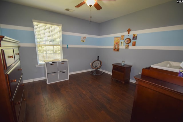 458 Laurel Mist Ln, West Columbia, SC 29170 - office featuring ceiling fan and dark wood-type flooring