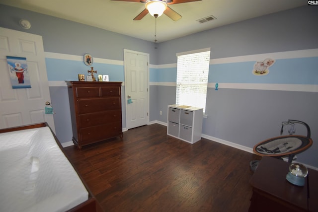 458 Laurel Mist Ln, West Columbia, SC 29170 - bedroom with dark wood finished floors and ceiling fan